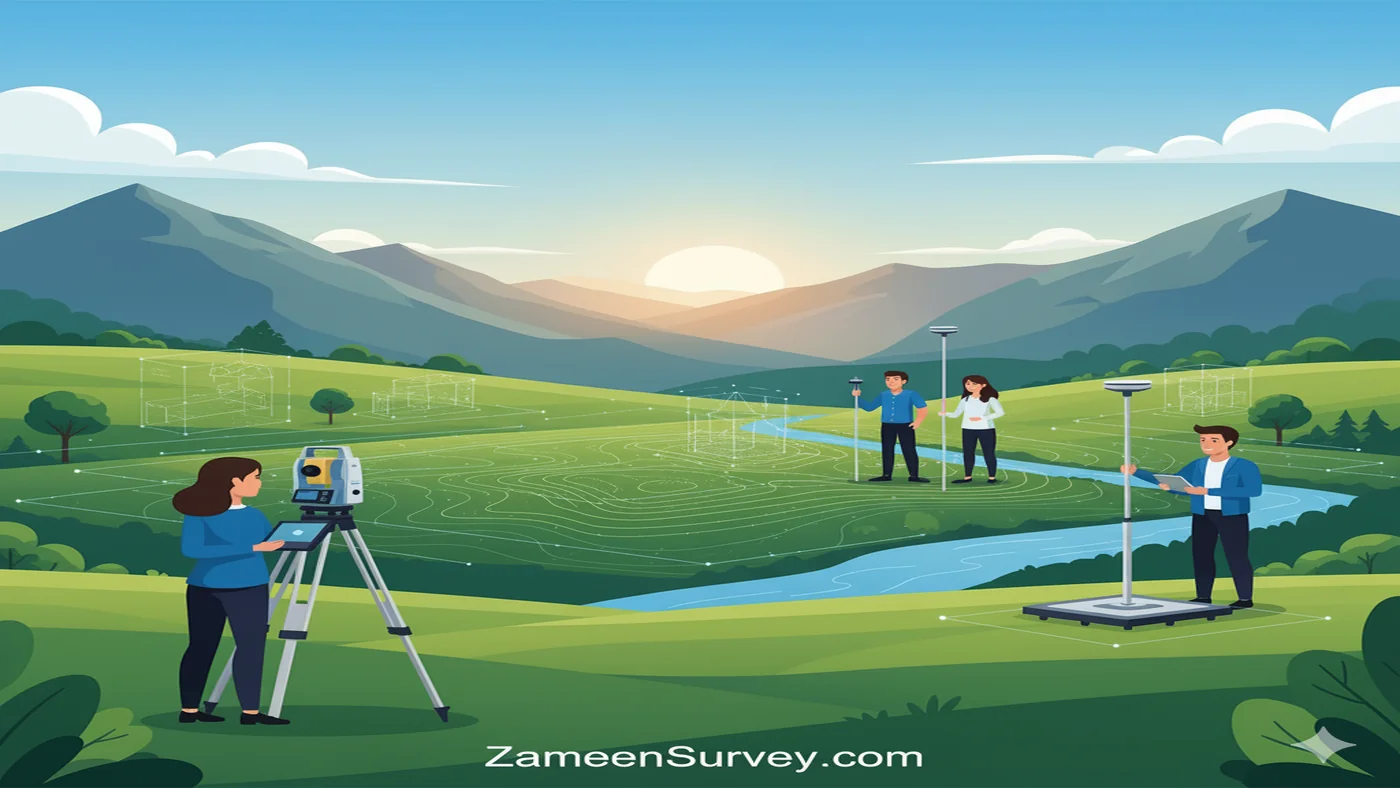 Land survey illustration